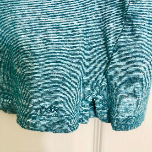 Michael Kors Turquoise White Skinny Stripe Polo Shirt - Picture 11 of 14